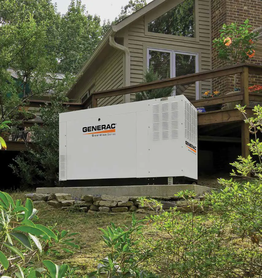Grupo gerador Generac Guardian a gás instalado em residência